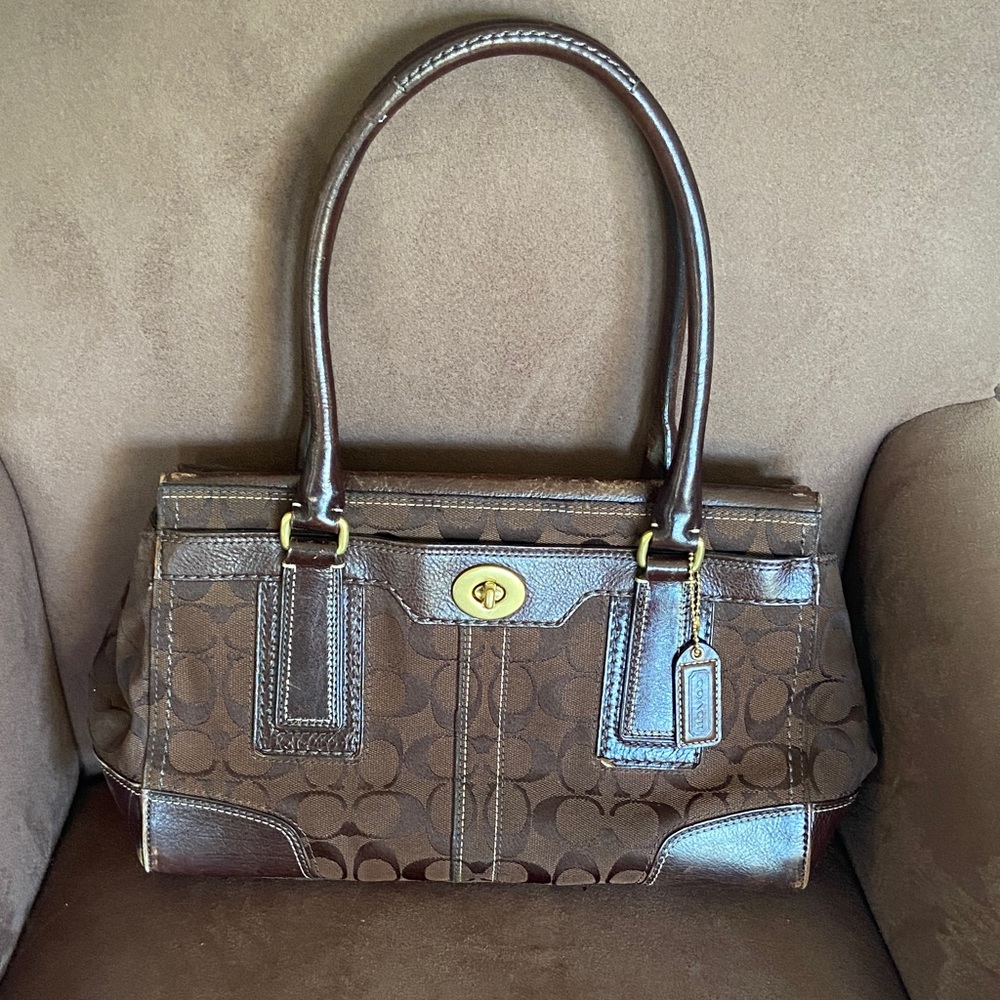 Coach Brown Signature Shoulder Bag vintage